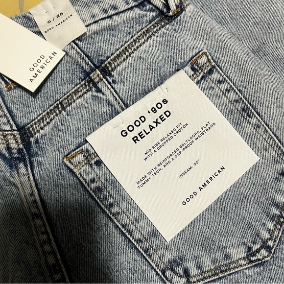 Good American NWT Good ‘90s Relaxed Women’s Jeans Sz 0 - Picture 4 of 9